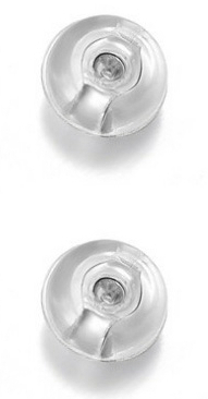 Troli - Uzávěr na náušnice - 2 páry Silicone Silver