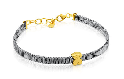 Tous - Bicolor náramek se zlatým medvídkem Icon Mesh 613101060