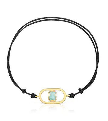 Tous - Fekete nylon karkötő amazonittal Camille 1004561200