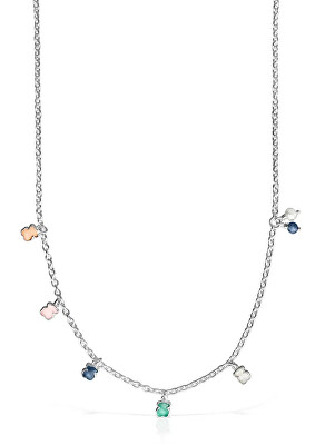Tous - Hravý stříbrný náhrdelník s přívěsky Icon Color 1002076100