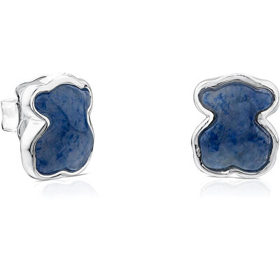 Tous - Stříbrné medvídkové náušnice s modrým dumortieritem Icon Color 615433550