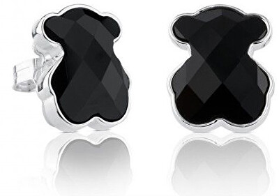 Tous - Stříbrné medvídkové náušnice s onyxem Icon Color 715433500