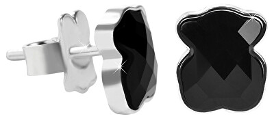 Tous - Stříbrné medvídkové náušnice s onyxem Icon Color 815433500
