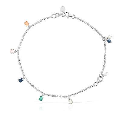 Tous - Stříbrný náramek na nohu s přívěsky Icon Color 1002076400