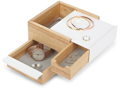 Umbra - Designová šperkovnice STOWIT Mini bílá/přírodní 1005314390/S