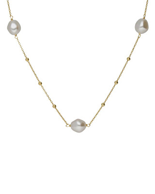 Victoria Cruz - Dlouhý pozlacený náhrdelník se syntetickými perlami Sera A5566-00DG