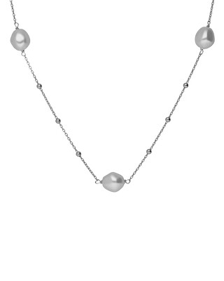 Victoria Cruz - Dlouhý stříbrný náhrdelník se syntetickými perlami Sera A5566-00HG