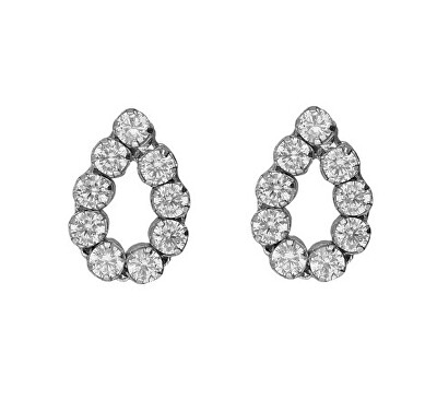 Victoria Cruz - Elegantní stříbrné náušnice s krystaly Teardrop Lieve A5533-07HT