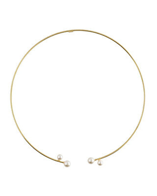 Victoria Cruz - Pevný pozlacený náhrdelník s perlami Sera A5557-00DG