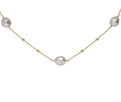 Victoria Cruz - Pozlacený náhrdelník se syntetickými perlami Sera A5565-00DG