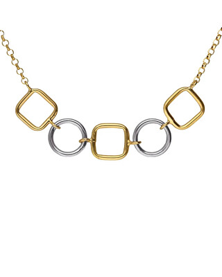 Victoria Cruz - Stylový bicolor náhrdelník ze stříbra Nivola A5509-BG