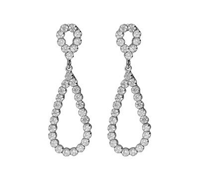 Victoria Cruz - Visací stříbrné náušnice s krystaly Teardrop Lieve A5534-07HT