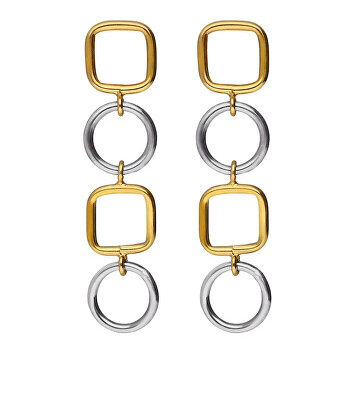 Victoria Cruz - Výrazné visací bicolor náušnice ze stříbra Nivola A5507-BT