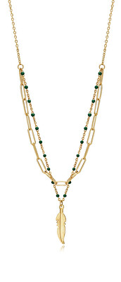 Viceroy - Dvojitý pozlacený náhrdelník s pírkem Kiss 75308C01012