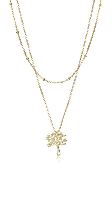 Viceroy - Moderní pozlacený dvojitý náhrdelník Strom života Trend 13010C100-00