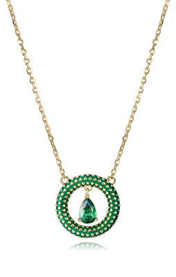 Viceroy - Luxusní pozlacený náhrdelník se zeleným zirkonem 15122C100-32