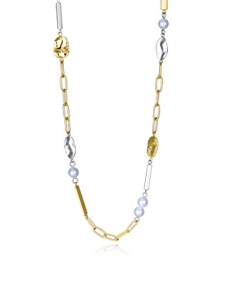 Viceroy - Něžný pozlacený náhrdelník se synteckými perlami Chic 75372C01019
