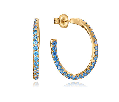 Viceroy - Pozlacené kruhy s modrými zirkony Elegant 13135E100-33