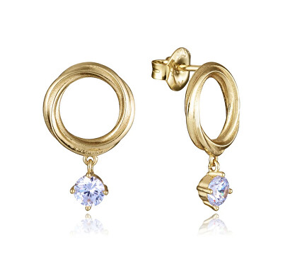 Viceroy - Pozlacené visací náušnice se zirkonem Elegant 13213E100-30