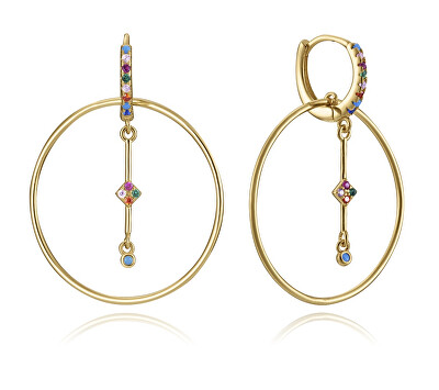 Viceroy - Trendy pozlacené náušnice s barevnými krystaly Elegant 13088E100-39