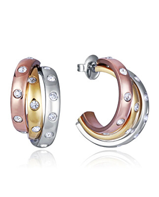 Viceroy - Tricolor kruhové náušnice s krystaly Chic 14192E01019