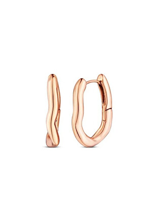 Vuch - Asymetrické kruhové náušnice z oceli Lauvien Rose Gold