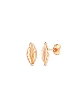 Vuch - Bronzové náušnice s motivem lístečků Virela Rose Gold