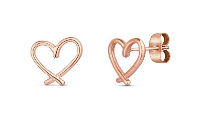 Vuch - Minimalistické bronzové náušnice Srdíčka Emery Rose Gold