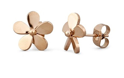 Vuch - Nádherné bronzové náušnice Kytičky Fleurette Rosegold