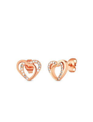 Vuch - Náušnice ve tvaru srdce Costalla Rose Gold