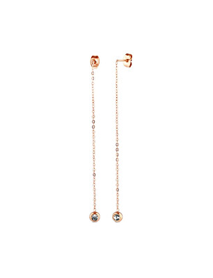 Vuch - Ocelové visací náušnice Saria Rose Gold