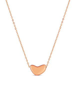 Vuch - Ocelový náhrdelník s asymetrickým srdcem Amoria Rose Gold