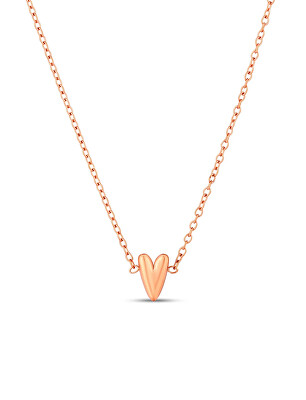 Vuch - Ocelový náhrdelník s designovým srdcem Amora Rose Gold
