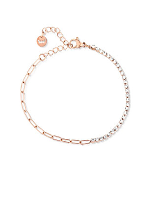 Vuch - Ocelový náramek s kubickými zirkony Lumisa Rose Gold