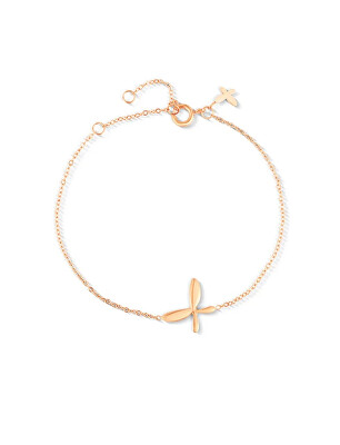 Vuch - Pozlacený náramek s motýlkem Elaria Rose Gold