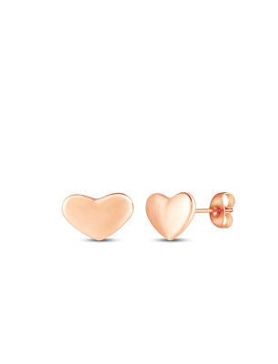 Vuch - Romantické pozlacené náušnice srdíčka Amoria Rose Gold