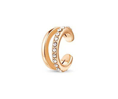 Vuch - Rozdvojená single záušnice se zirkony Vein Rose Gold