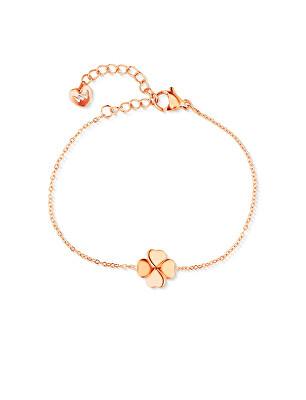 Vuch - Slušivý pozlacený náramek Čtyřlístek Fouria Rose Gold