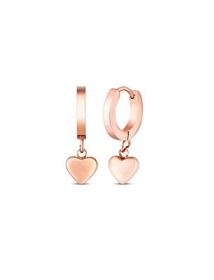 Vuch - Srdíčkové náušnice z pozlacené oceli Nyvella Rose Gold