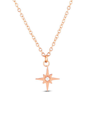 Vuch - Třpytivý pozlacený náhrdelník Hvězda Staria Rose Gold