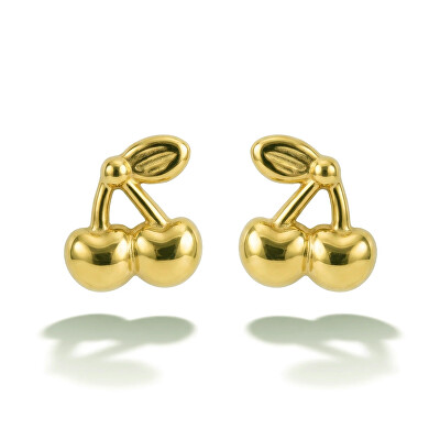 Victoria Walls - Hravé pozlacené náušnice Cherry Gold VWE260763G