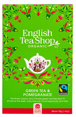 English Tea Shop - Zelený čaj s granátovým jablkom BIO 20 sáčkov