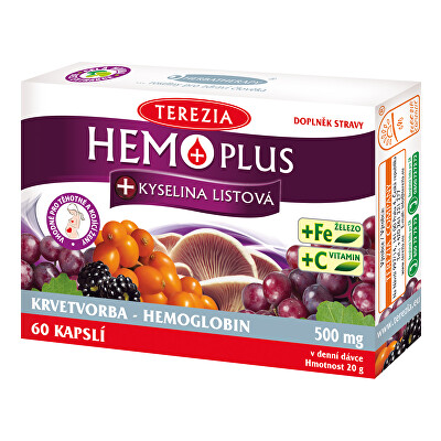 Terezia Company - Hemoplus + kyselina listová 60 kapslí