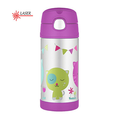 Thermos - FUNtainer Dětská termoska s brčkem - kočka 355 ml