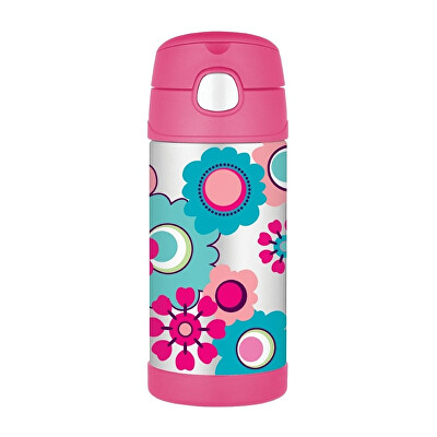 Thermos - FUNtainer Dětská termoska s brčkem - květy 355 ml