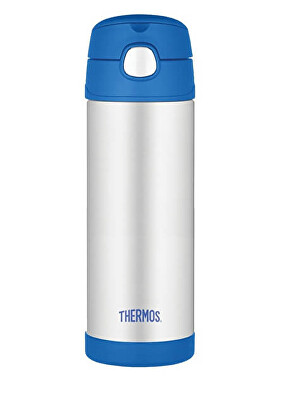 Thermos - FUNtainer Dětská termoska s brčkem - modrá 470 ml