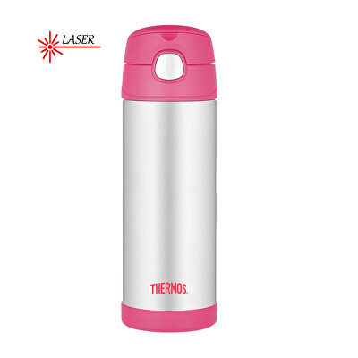 Thermos - FUNtainer Dětská termoska s brčkem - růžová 470 ml