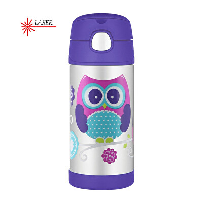 Thermos - FUNtainer Dětská termoska s brčkem - sova 355 ml
