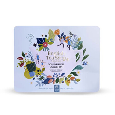 English Tea Shop - 2. JAKOST -  Dárková sada Your wellness modrá BIO v plechové kazetě 36 sáčků