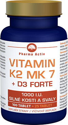 Pharma Activ - Vitamín K2 MK7 + D3 Forte 1000 I.U. 125 tablet